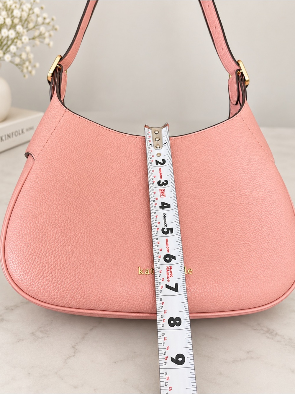 Kate Spade Pink Pebbled Leather Shoulder Bag Hobo Purse w/ Dust Bag & Strap - Picture 3 of 8